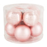 Kerstbal roze - glas - set van 8