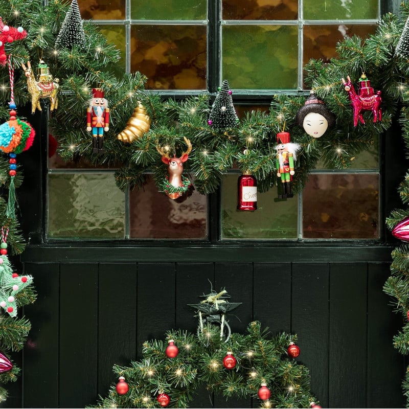 Mini kerstbal - rood - set van 24