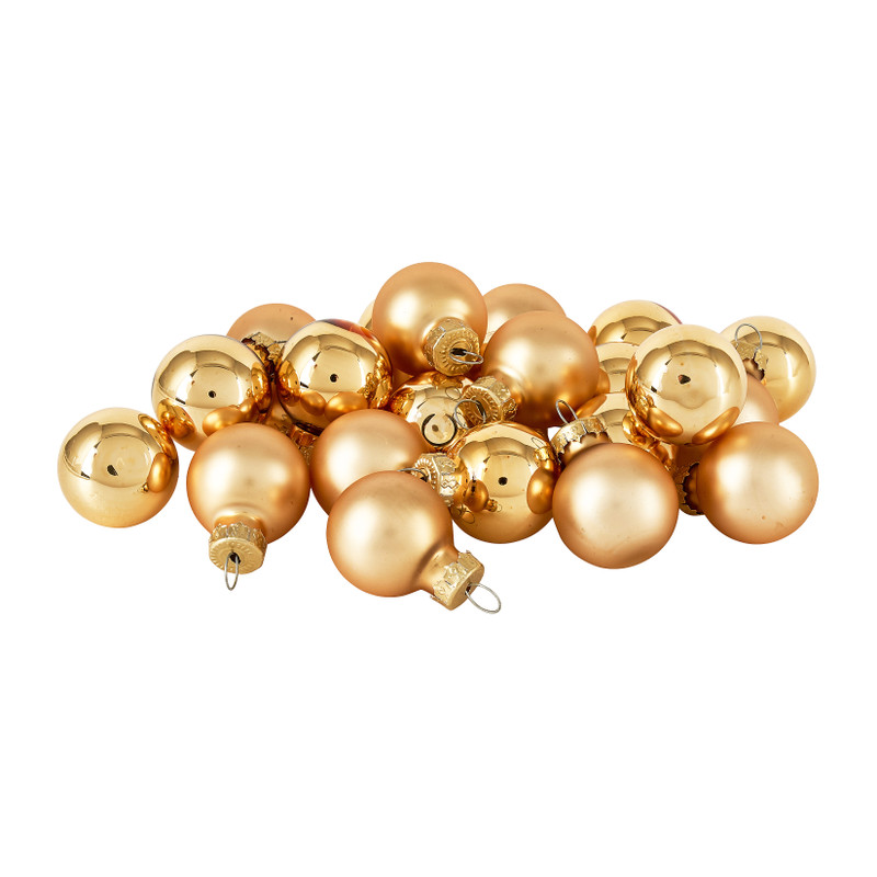 Mini kerstbal - goud - 24 stuks