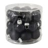 Mini kerstbal - zwart - set van 24