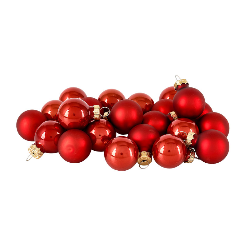 Mini kerstbal - terracotta - 24 stuks