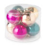 kerstbal multicolor - glas - set van 8