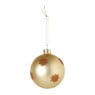 Kerstbal met glitter zonnetjes - goudkleurig/rood - ø8 cm