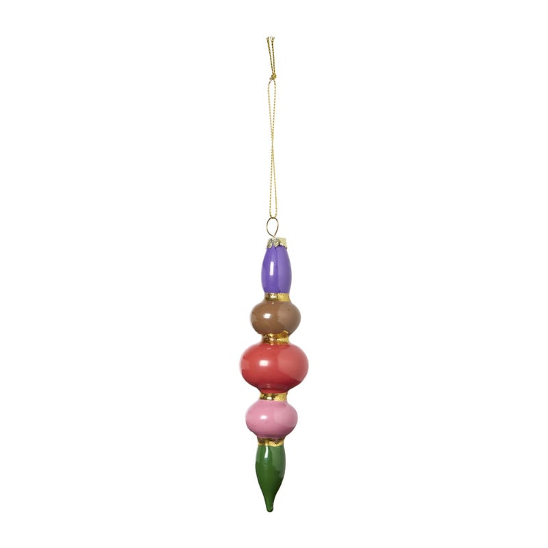 Kersthanger pegel pearl - multikleur - 4x4x16 cm 