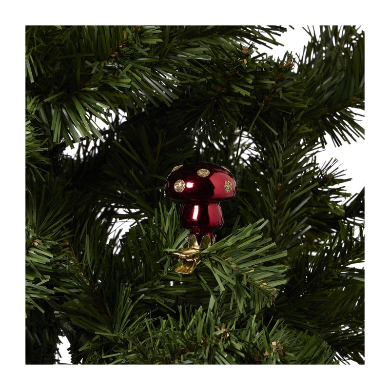 Kerstclip paddenstoel - 4x4x6 cm - diverse varianten