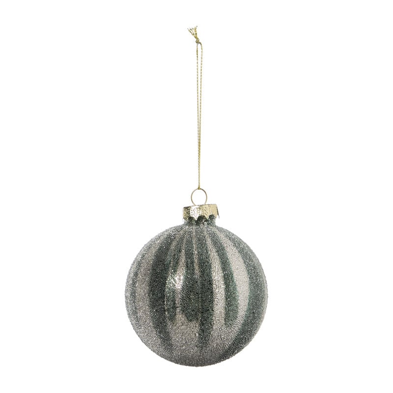 Kerstbal marble - groen/goudkleurig - ø8 cm