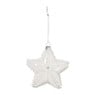 Kersthanger ster met glitter - wit - 10x5x10 cm 