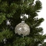 Kerstbal met half kraaltjes - groen - ø8 cm