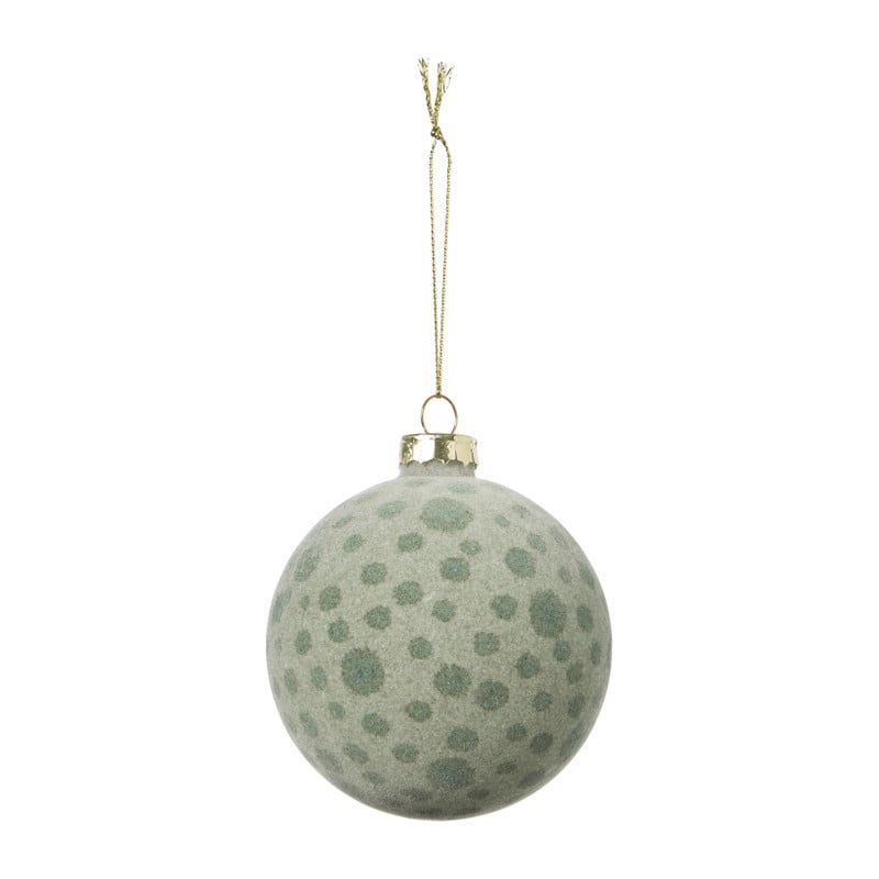 Kerstbal dots - groen - ø8 cm 