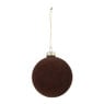 Kerstbal dots - bruin - ø8 cm 