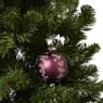 Kerstbal met bloemen - bordeaux rood - ø8 cm