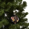Kerstbal vogel en bloem 3D - bordeaux rood - ø8 cm
