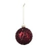 Kerstbal panterprint - rood/goudkleurig - ø8 cm