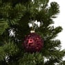 Kerstbal panterprint - rood/goudkleurig - ø8 cm