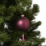 Kerstbal swirl met kwastje - bordeaux rood - ø8 cm