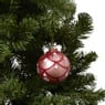 Kerstbal blossom - roze/rood - ø8 cm