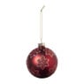 Kerstbal bloem - rood - ø8 cm