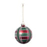 Kerstbal ruit - roze/paars - ø8 cm