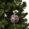 Kerstbal ruit - roze/paars - ø8 cm
