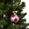 Kerstbal bloem - roze/rood - ø8 cm
