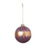 Kerstbal glitter - oranje - ø8 cm