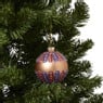 Kerstbal glitter - oranje - ø8 cm