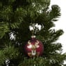 Kerstbal rendier - bordeauxrood - ø8 cm