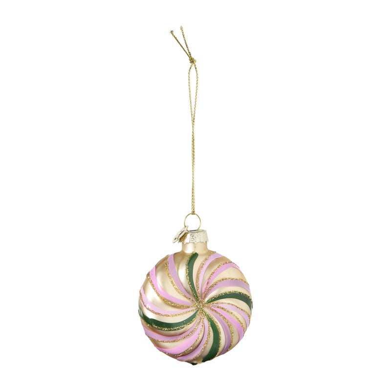 Kersthanger lolly - roze/oranje - 6x3x15 cm