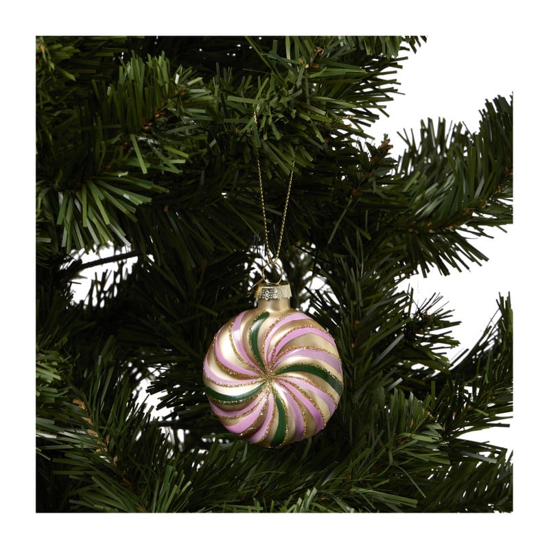 Kersthanger lolly - roze/oranje - 6x3x15 cm