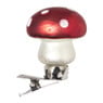 Kerstclip paddenstoel - rood - 4x4x6 cm
