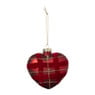 Kersthanger ruiten hart - rood - 9x5x9 cm 