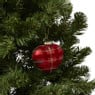 Kersthanger ruiten hart - rood - 9x5x9 cm 