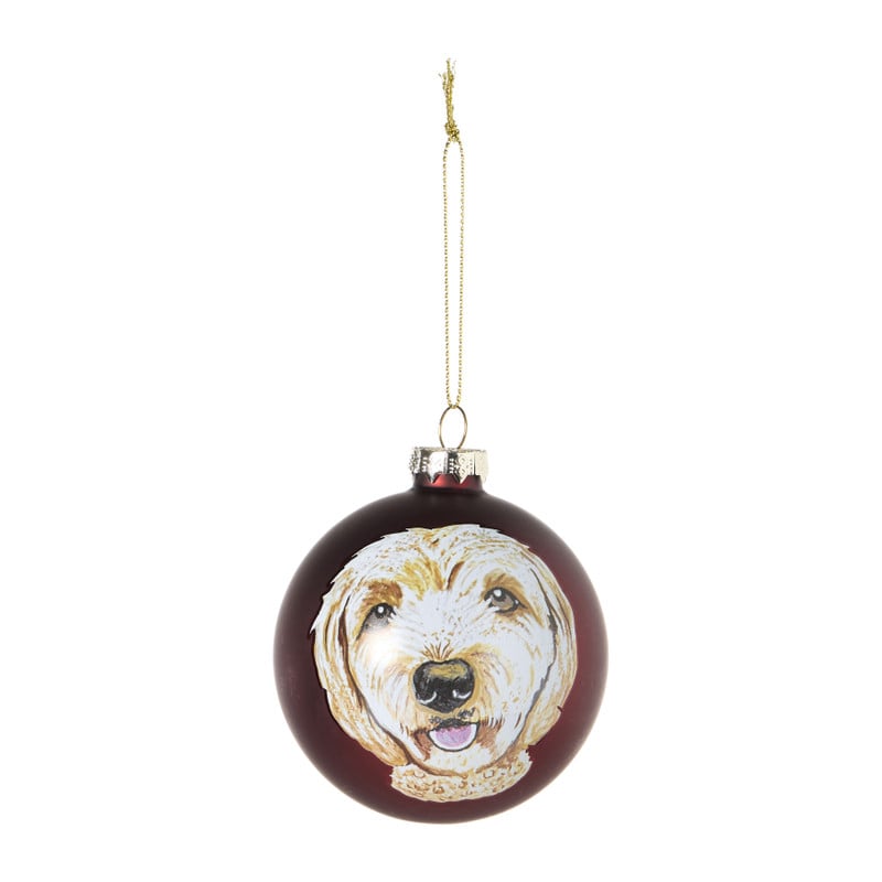 Kerstbal labradoodle - groen - ø8 cm