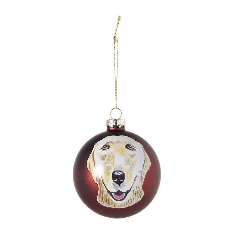 Kerstbal golden retriever - groen - ø8 cm