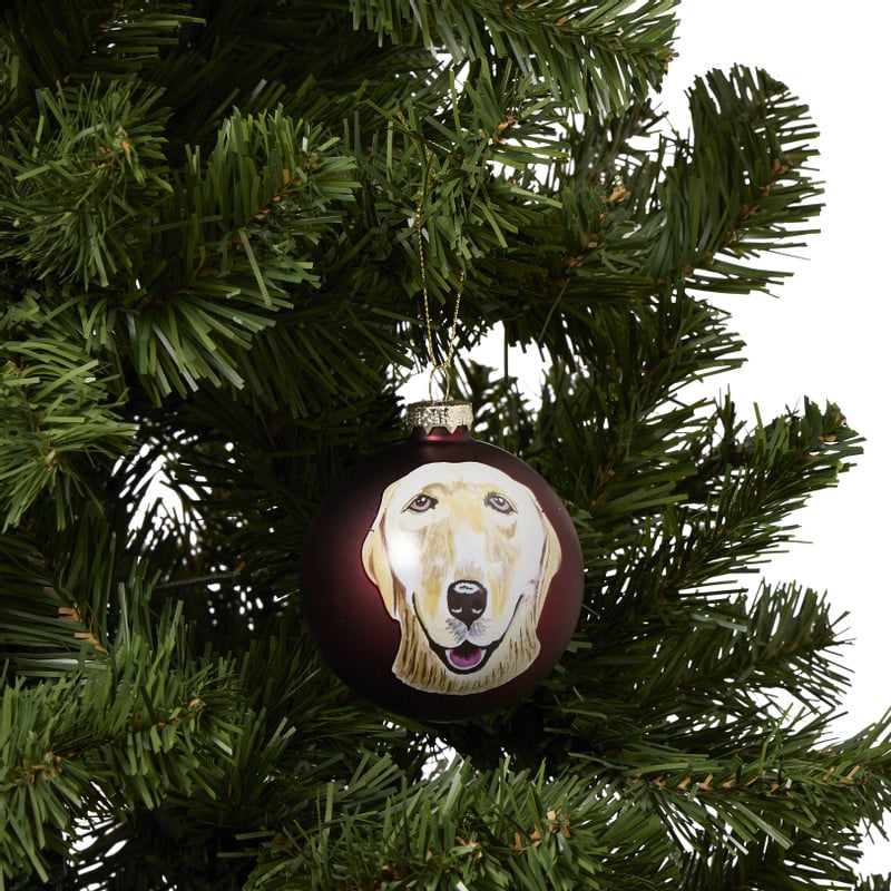 Kerstbal golden retriever - groen - ø8 cm