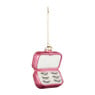 Kersthanger wimpers - roze - 9.5x7.5x3 cm