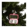 Kersthanger wimpers - roze - 9.5x7.5x3 cm