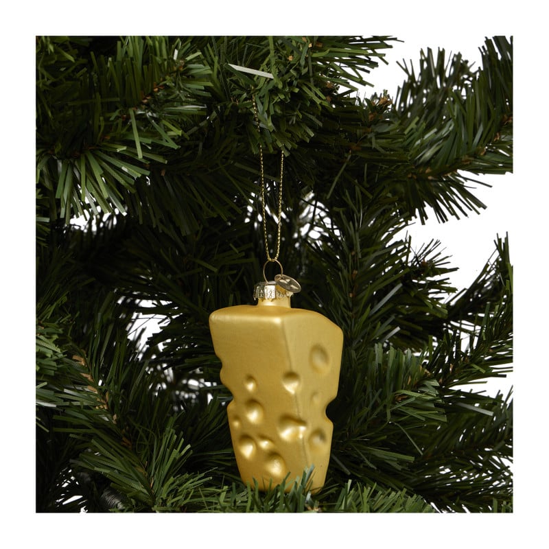 Kersthanger kaas - goud - ø4.2x9 cm