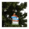 Kersthanger huis te koop - bruin/oranje - 6.7x2.2x10.1 cm