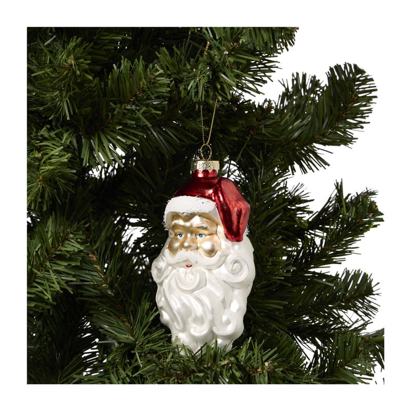 Kersthanger kerstman - rood/wit - 8.6x8x14.2 cm