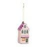 Kersthanger huisje - roze - ø4x8.6 cm