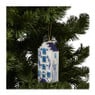 Kersthanger huisje blauw/wit - wit/blauw - 4.5x4.6x11.6 cm