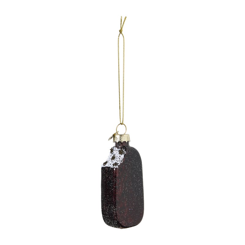 Kersthanger choco ijsje - bruin - 3.8x2x11 cm