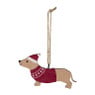 Kersthanger hond van hout - 20x6x30 cm - diverse varianten