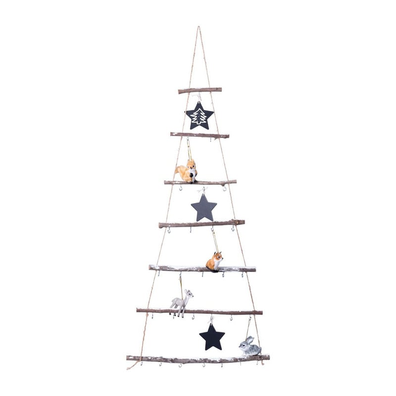 Xmas houten decoratieladder - 49,5x1,5x120 cm