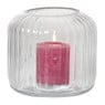 Windlicht ribbel klein - grijs - ø17.7x15.3 cm