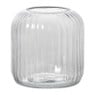 Windlicht ribbel middel - grijs - ø17.7x17.7 cm