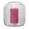 Windlicht ribbel middel - grijs - ø17.7x17.7 cm