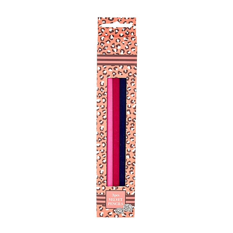 Potloden velvet - leopard bloom - set van 3