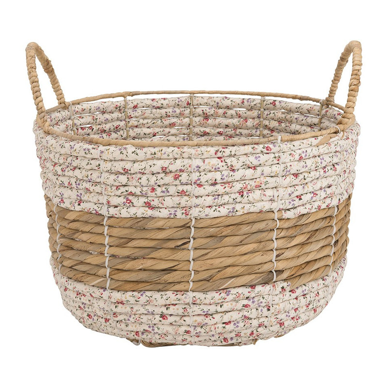 Mand rond met bloemrand - 40x26